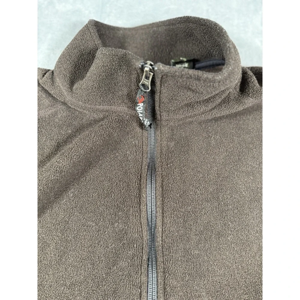 Eddie Bauer Men's Large Brown Polartec Fleece Full Zip Vest Outdoor Layering